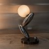 Dekoracyjna lampka stołowa LED platyna okrągła designerska na komodę Resonance MOD482TL-L6PT3K Maytoni